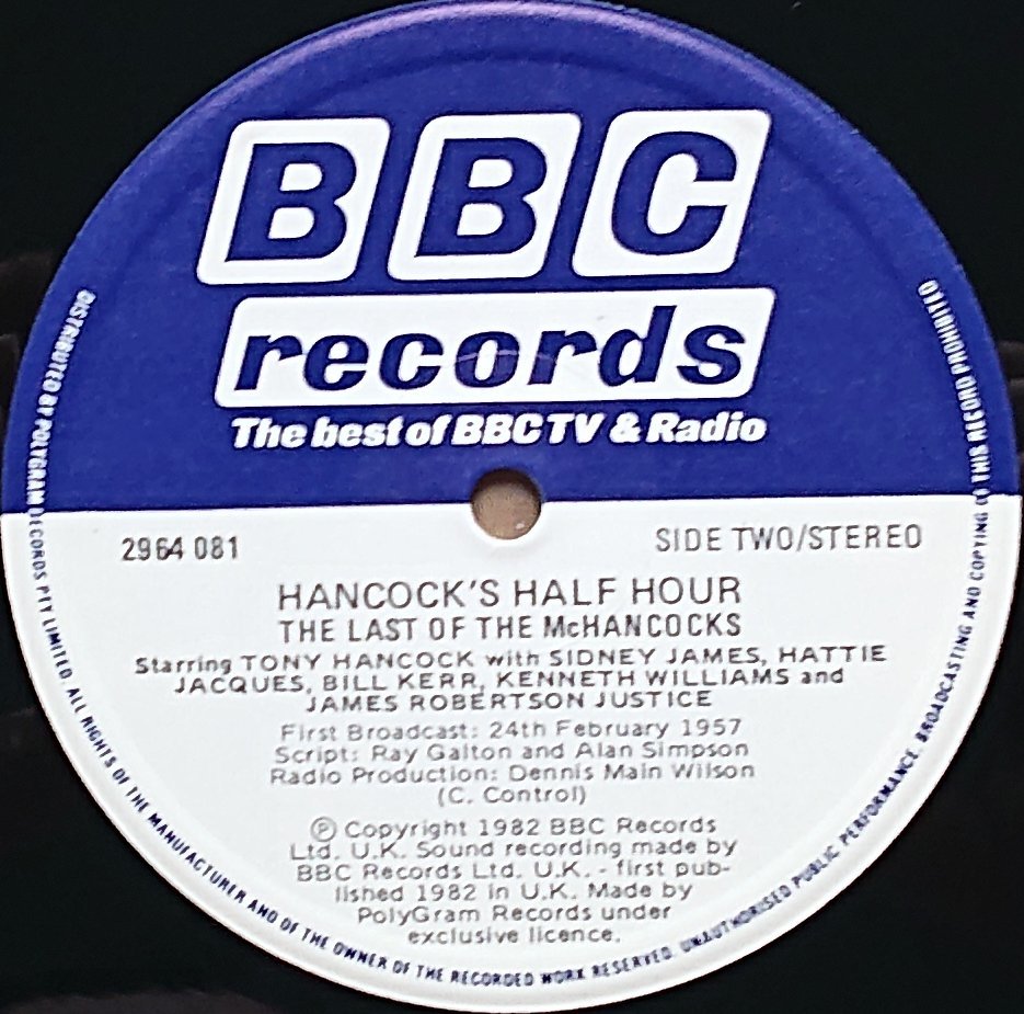2964 081 Hancock's half hour - The scandal magazine / Last of the McHancocks Tony Hancock from the BBC records and Tapes library Label